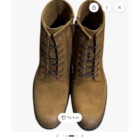 Cliffs Men\'s Lace-Up Ankle Boot – Brown Suede Size 8 NEW # Box M663